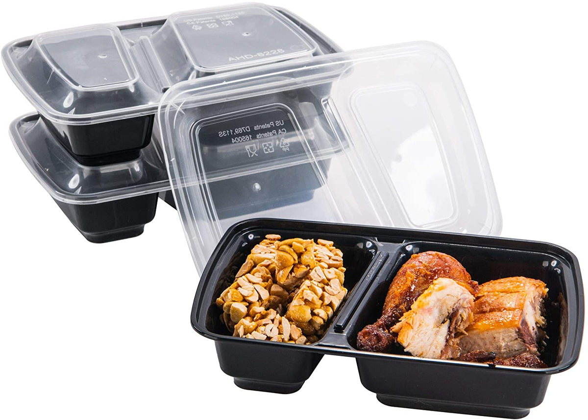 CTC-8228] 2 Compartment Meal Prep Lunch Box With Lids - 30oz (50