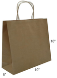 [CTC119] Paper Carry Bags With Secure Sealing Tape - 10" x 6" x 10" (100/150/200/250 Pack)