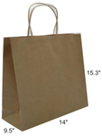 [CTC118] Paper Carry Bags With Secure Sealing Tape - 14" x 9.5" x 15.3" (100/150/200/250 Pack)