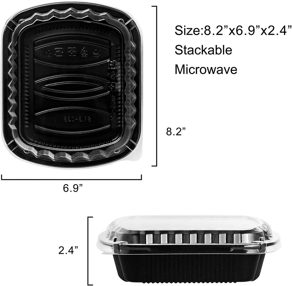 24 Oz. White Rectangle Meal Prep Container With Lids 