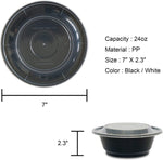 [CTC-009] Round Meal Prep Bowl Conainter with Lids - 24oz (50/100/150 Pack)