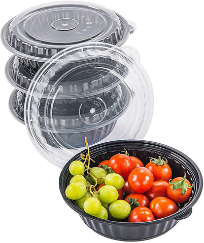 [CTC-8377] Round Meal Prep Bowl Container with Lids - 28oz (50/100/150 Pack)