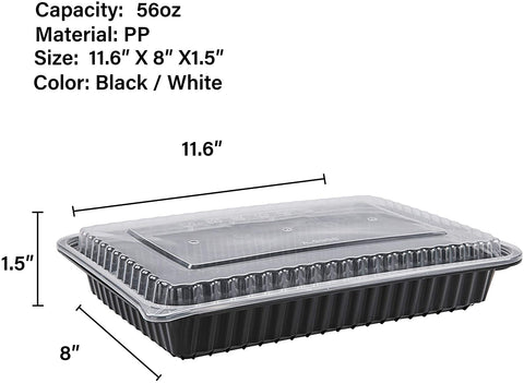 CTC-008] 1 Compartment Rectangular Meal Prep Container with Lids