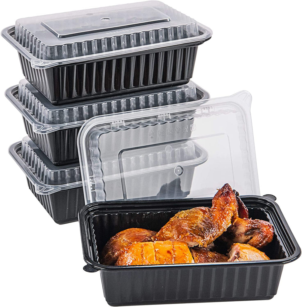 100 Sets Disposable Meal Prep Food Containers 28oz with Lid