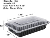 [CTC-8316] 1 Compartment Rectangular Meal Prep Container with Lids- 16oz (50/100/150 Pack)