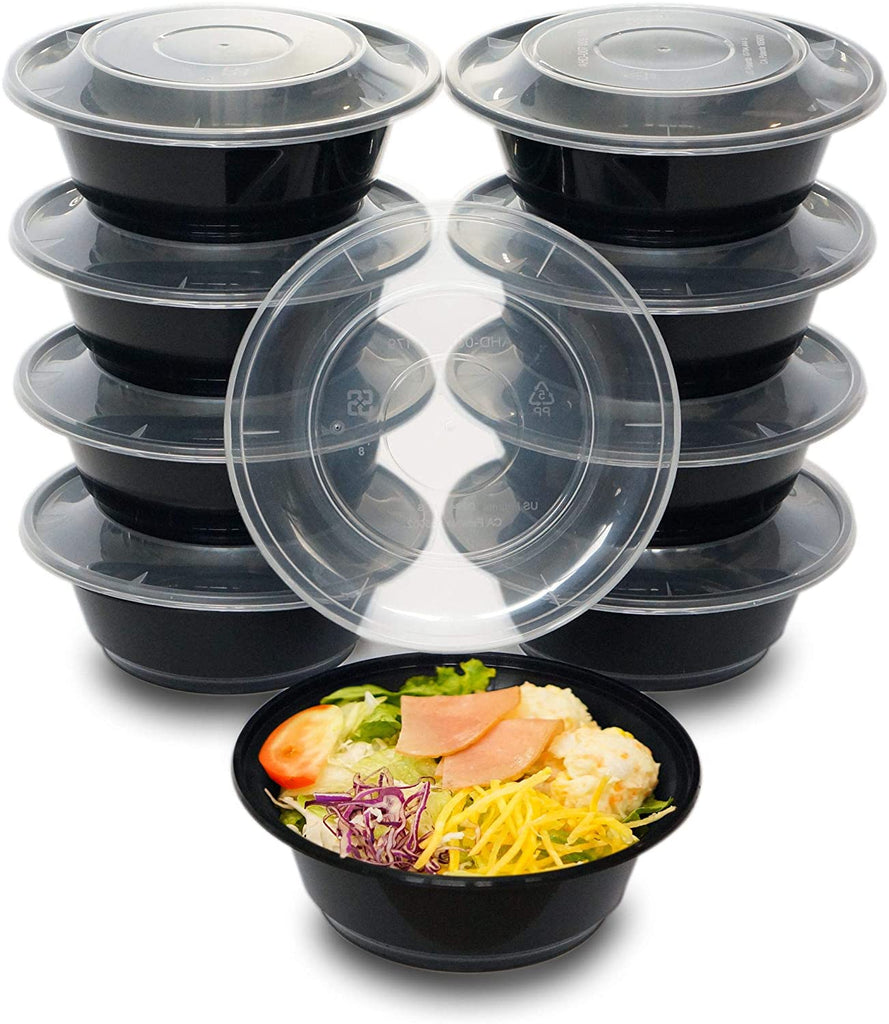 CTC-009] Round Meal Prep Bowl Conainter with Lids - 24oz (50/100