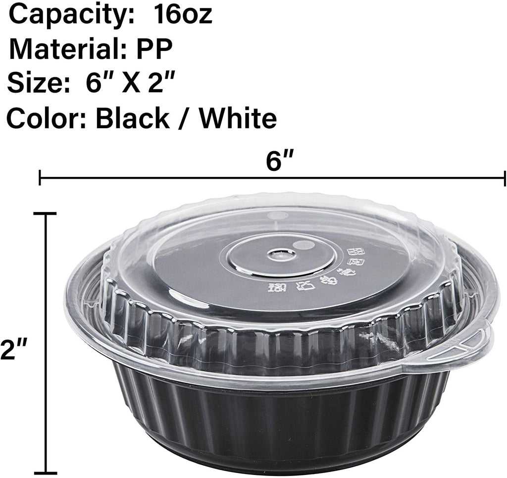 24oz Round Meal Prep Container - 24 oz Round Food Containers with Lids