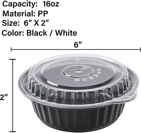 CTC-8311] Round Meal Prep Bowl Container with Lids - 16oz (50/100/150 – CTC  Packaging