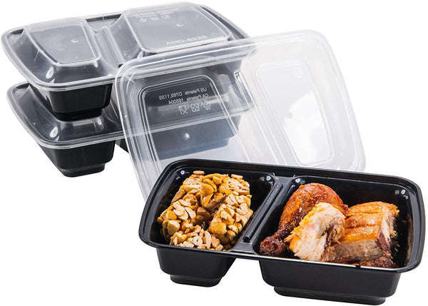 Reli. Meal Prep Containers 30 oz. 50 Pack 2 Compartment Food Containers  Tab2
