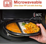 [SPIB127B3] 2 Compartment Meal Oval Shape Prep Container with Lid - 21oz (100/150/200 Pack)