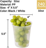 Deli Containers with Lids -240 Counts. 32oz