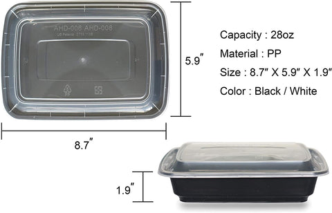 CTC-008] 1 Compartment Rectangular Meal Prep Container with Lids - 28 – CTC  Packaging